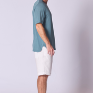 Cotton Supima Notched T Shirt in Capri Blue