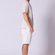 Cotton Supima Notched T Shirt in Stone