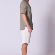 Cotton Supima Notched T Shirt in Khaki