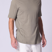 Cotton Supima Notched T Shirt in Khaki