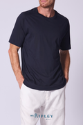 Cotton Supima Notched T Shirt in Navy