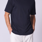 Camiseta con muescas Supima de algodón en azul marino