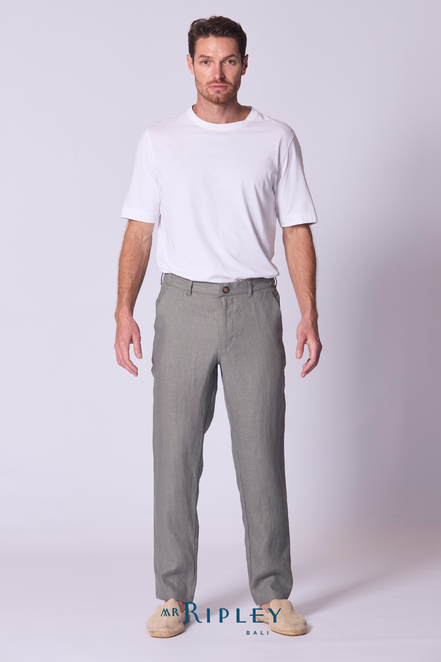 Linen Lounge Pant in Khaki