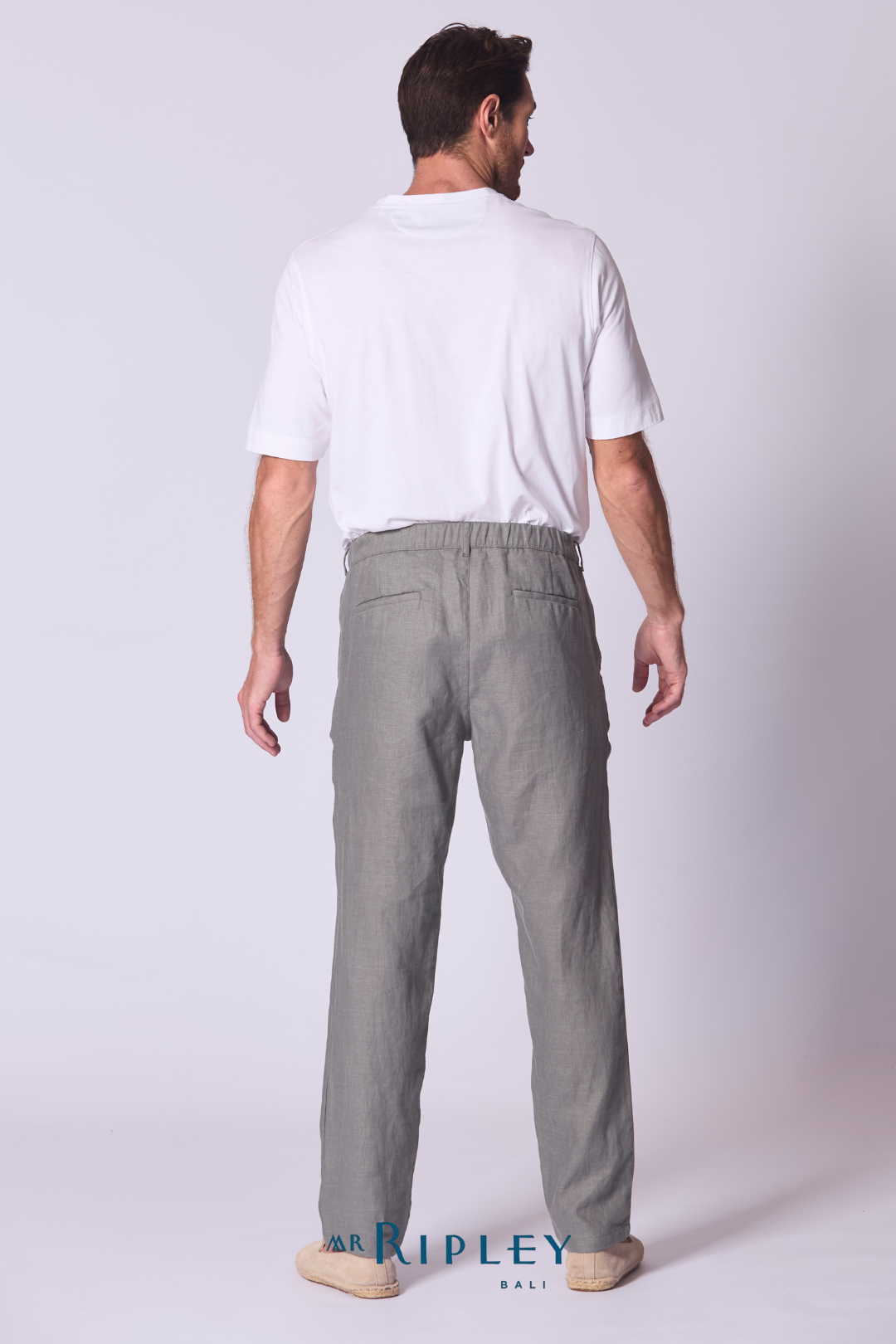Linen Lounge Pant in Khaki