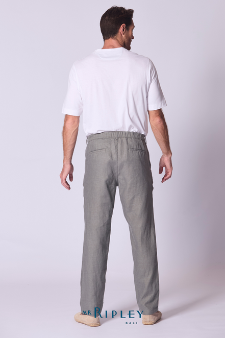 Linen Lounge Pant in Khaki