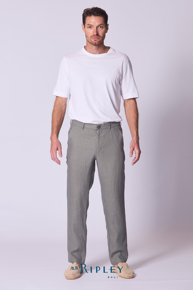 Linen Lounge Pant in Khaki