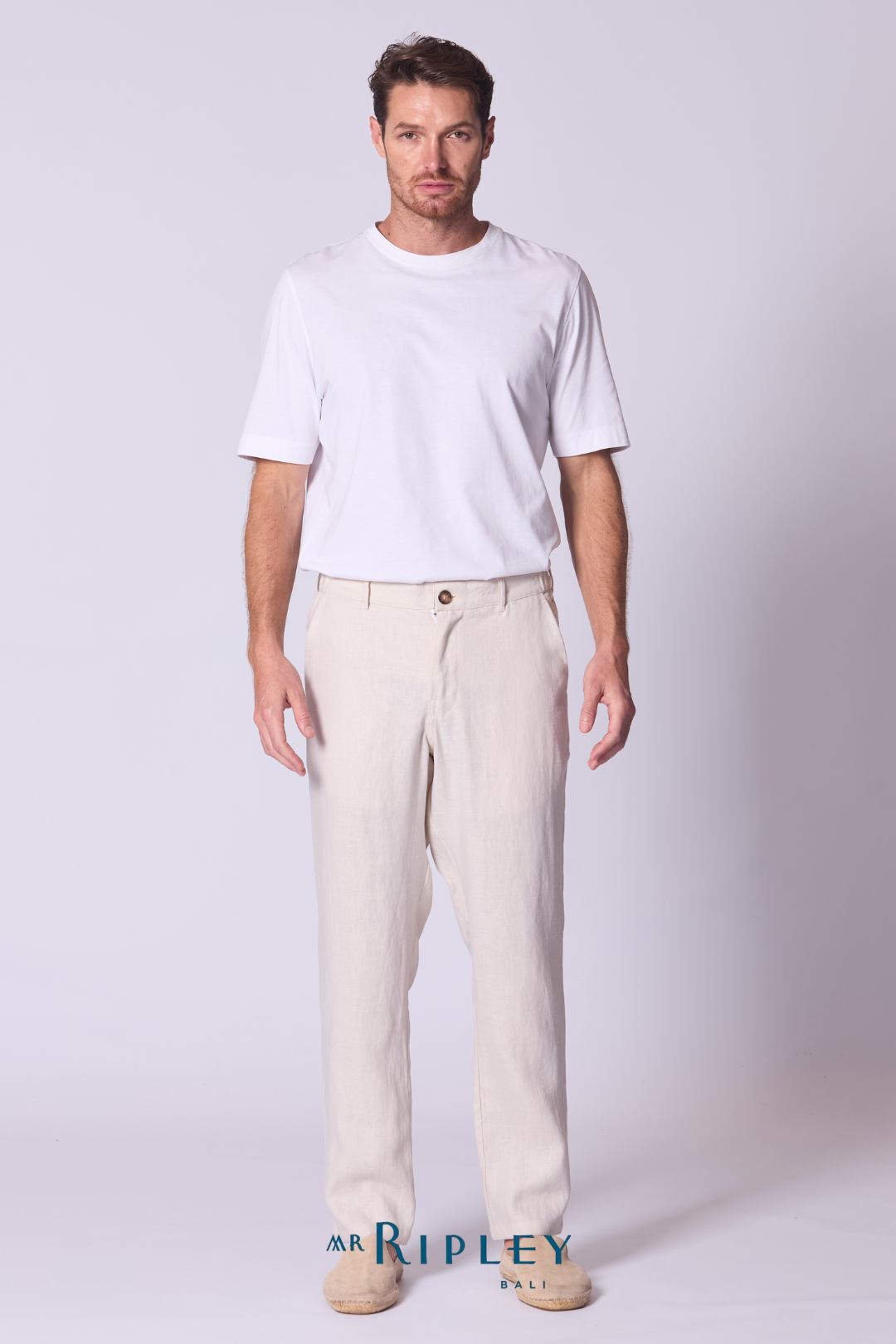Linen Lounge Pant in Stone