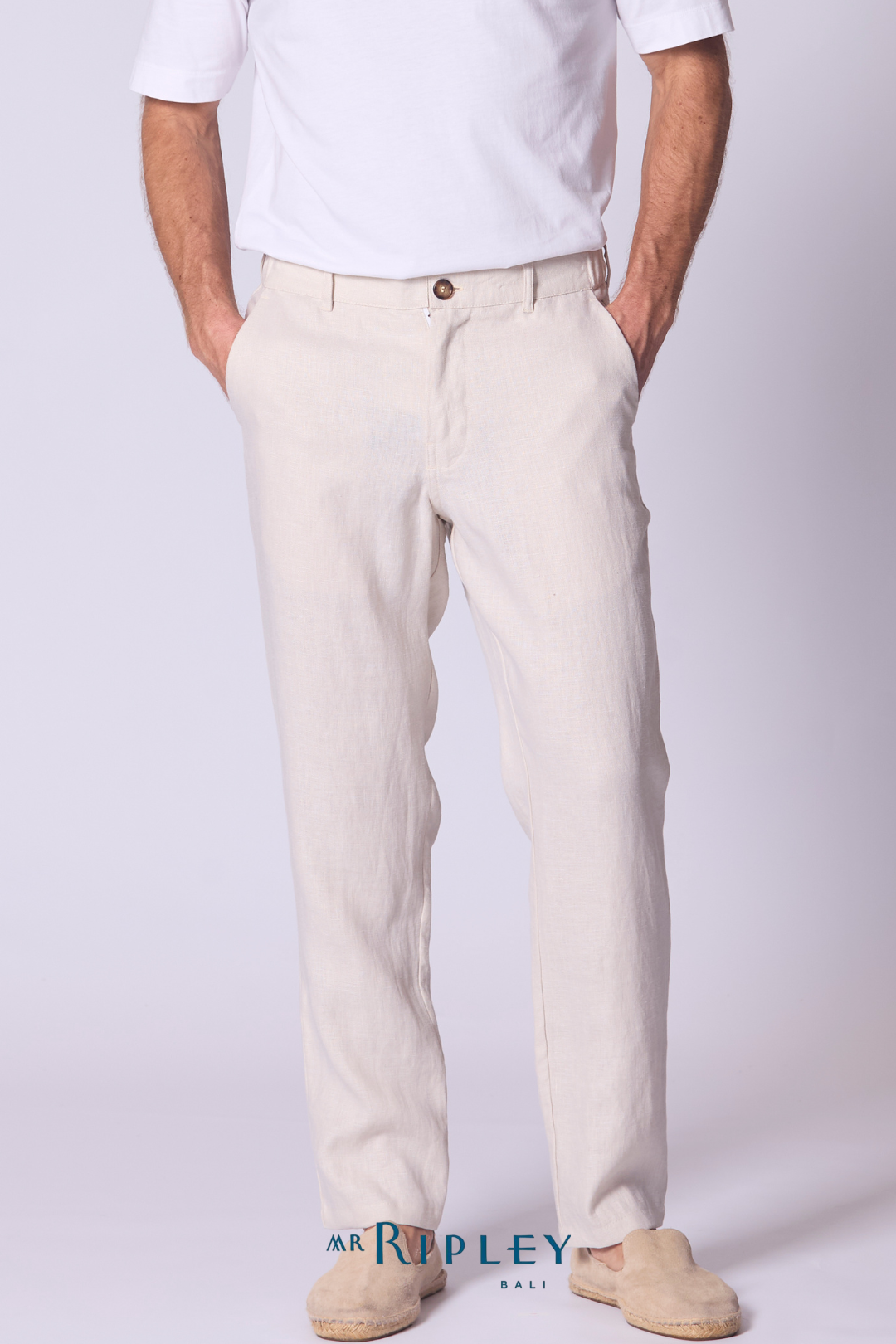 Linen Lounge Pant in Stone