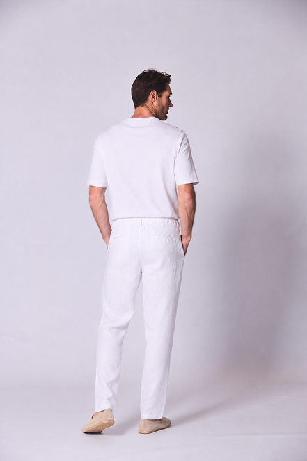 Celana Panjang Linen Santai Warna Putih