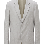 Blazer Linen Klasik Biru Dongker yang Disesuaikan