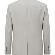 Blazer Linen Klasik Biru Dongker yang Disesuaikan