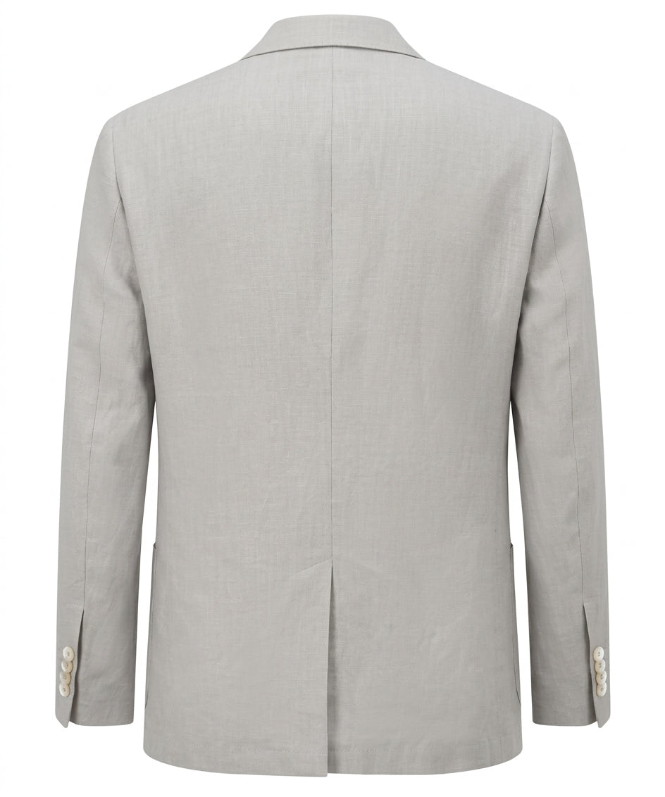 Blazer Linen Klasik Biru Dongker yang Disesuaikan