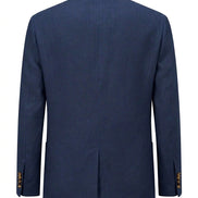 Blazer Linen Klasik Biru Dongker yang Disesuaikan