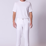 Linen Lounge Pant in White