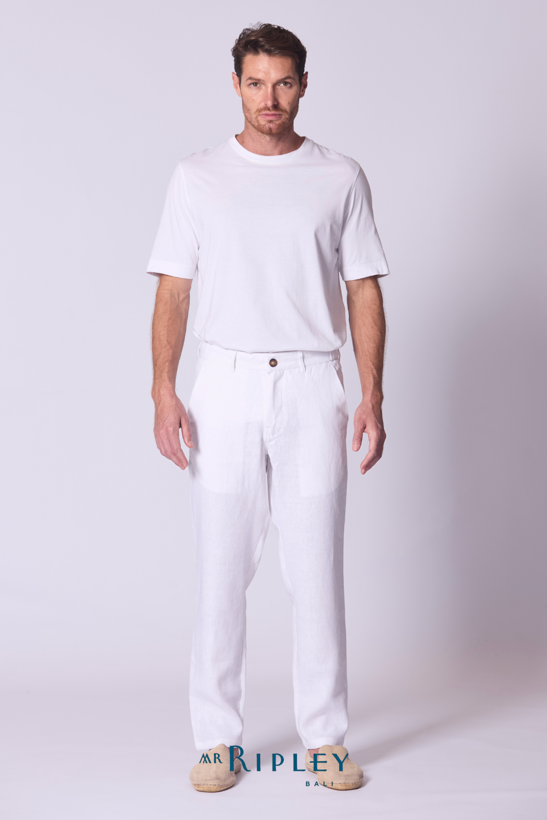 Linen Lounge Pant in White