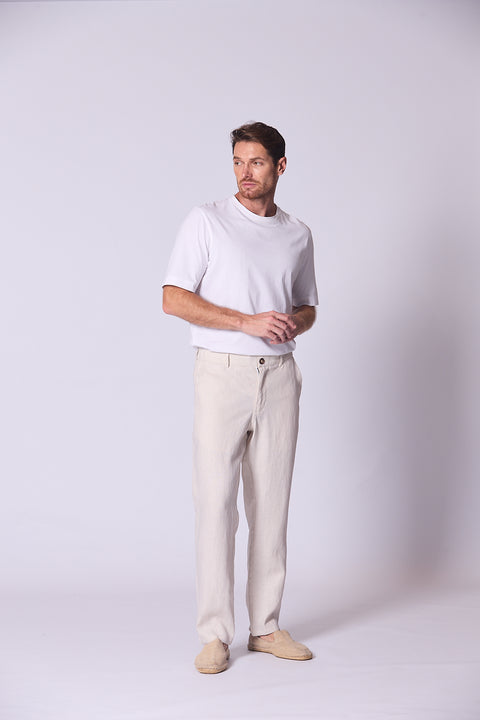 Classic Linen Trousers Beige