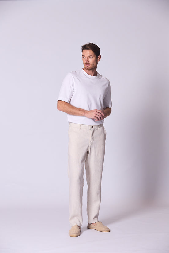 Classic Linen Trousers Beige