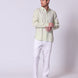 Long Sleeve Linen Shirt with Seam Detail Seafoam