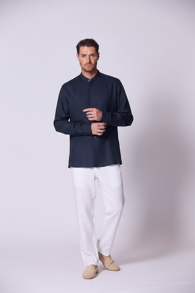 Linen Mandarin Collar Lightweight