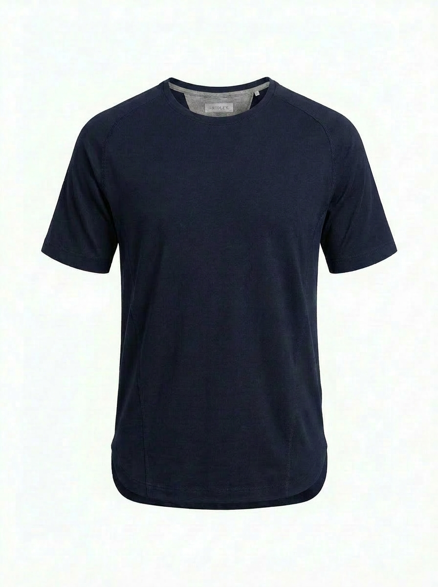 Camiseta con muescas Supima de algodón en azul marino