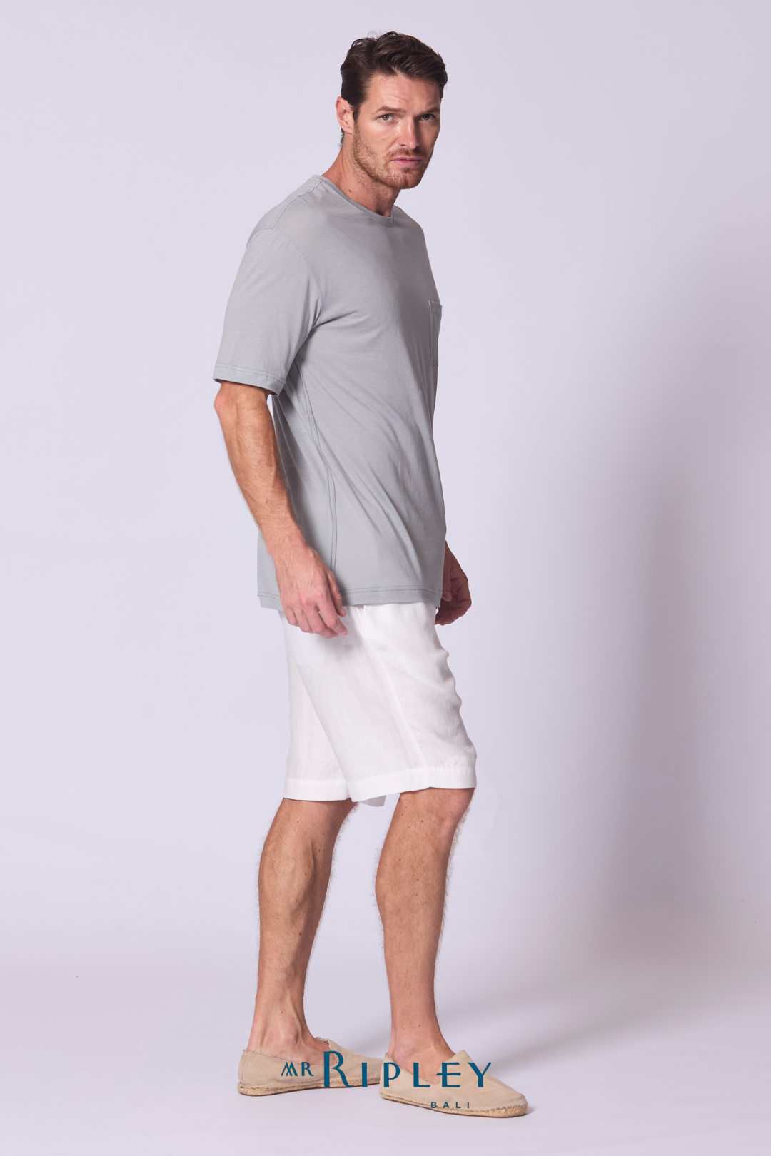 Oversize Cotton Supima T Shirt in Dove Grey