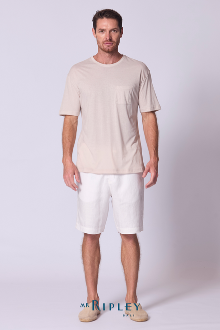 Oversize Cotton Supima T Shirt in Stone