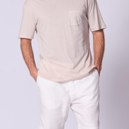 Oversize Cotton Supima T Shirt in Stone