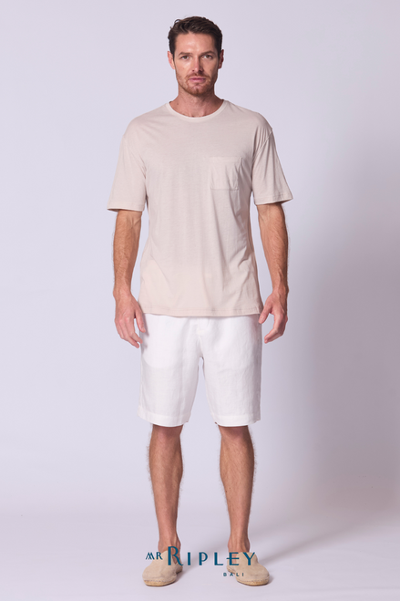 Camiseta de algodón Supima extragrande en color piedra
