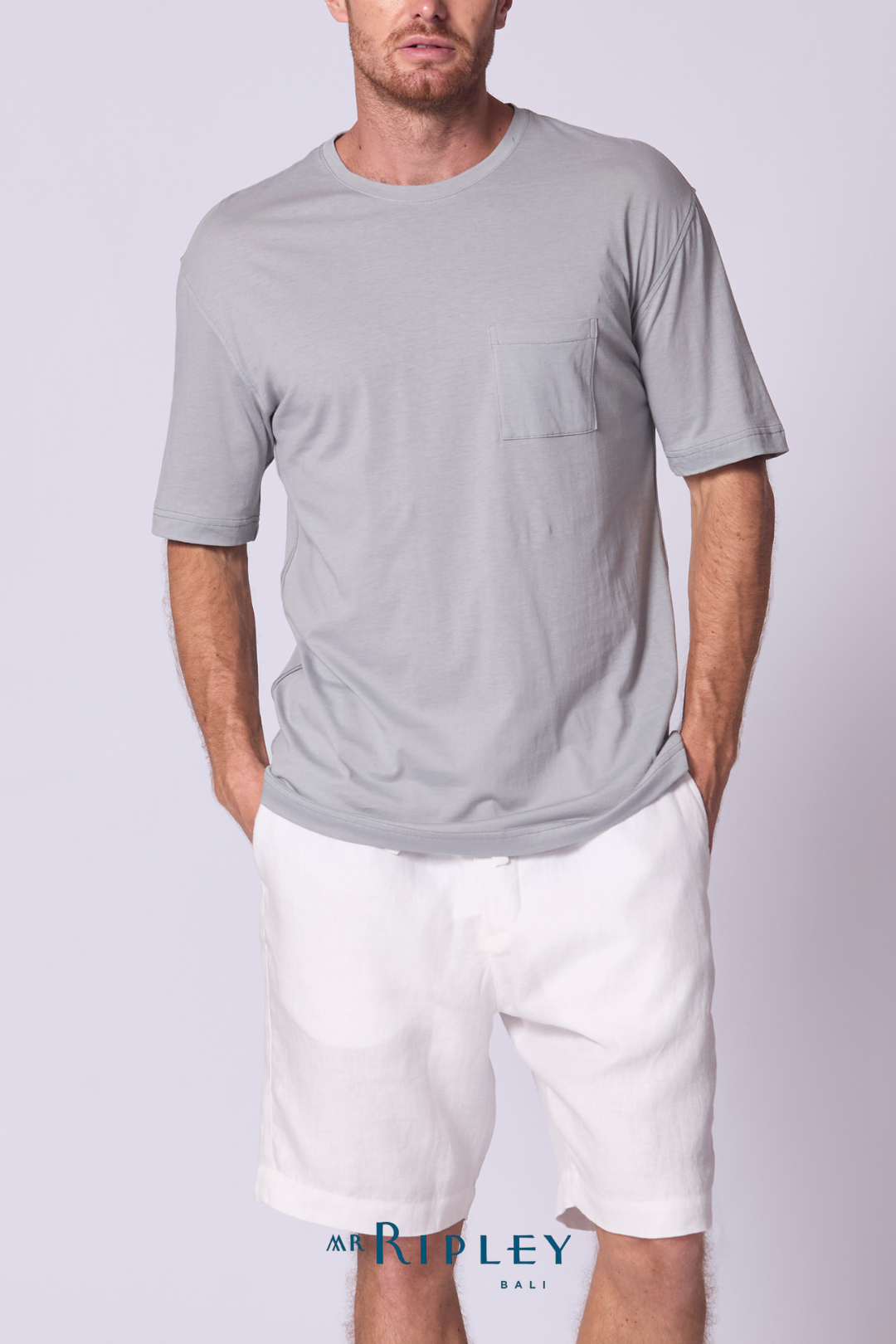 Oversize Cotton Supima T Shirt in Dove Grey