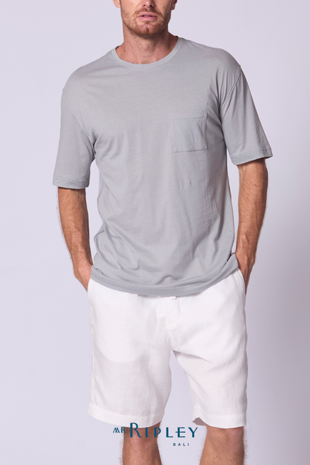 Camiseta extragrande de algodón Supima en gris paloma