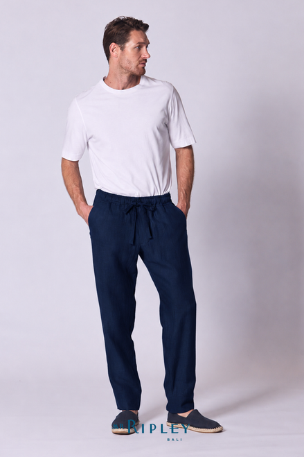 Blazer Linen Klasik Kancing 2 Warna Navy