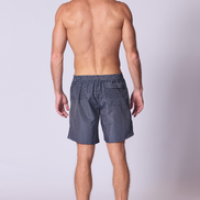 Printed Swim Short in Navy White