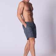 Printed Swim Short in Navy White