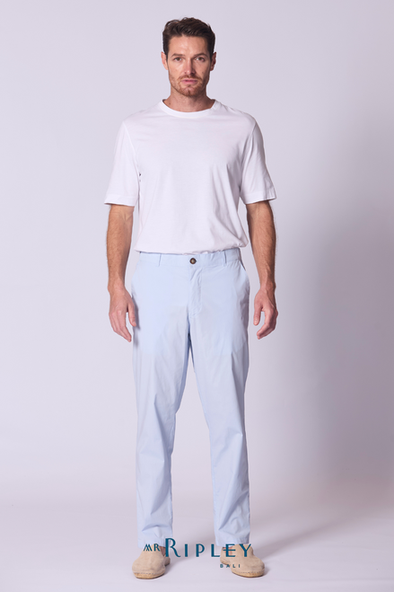 Pantalón de salón de gasa de algodón relajado en chambray