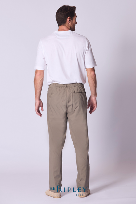 Relaxed Cotton Voile Lounge Pant in Khaki