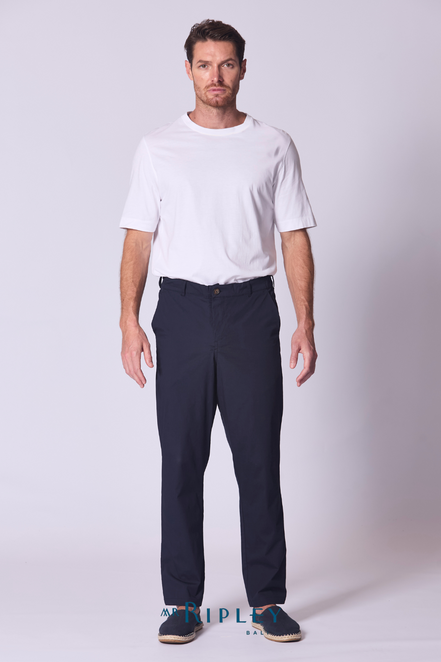 Relaxed Cotton Voile Lounge Pant in Navy