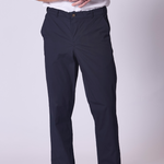 Pantalón holgado de algodón y voile en color azul marino