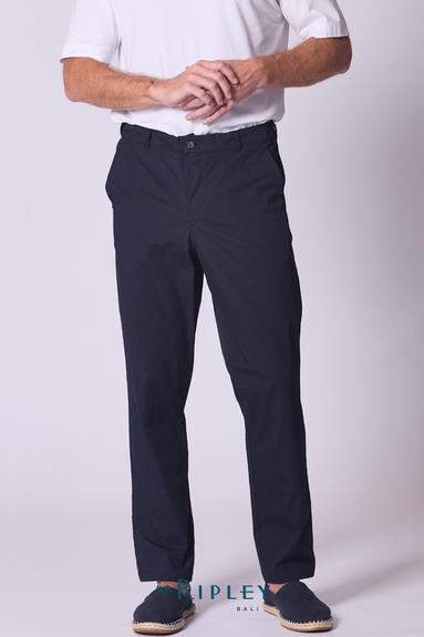 Relaxed Cotton Voile Lounge Pant in Navy