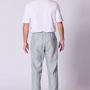 Relaxed Linen Lounge Pant in Dove Grey
