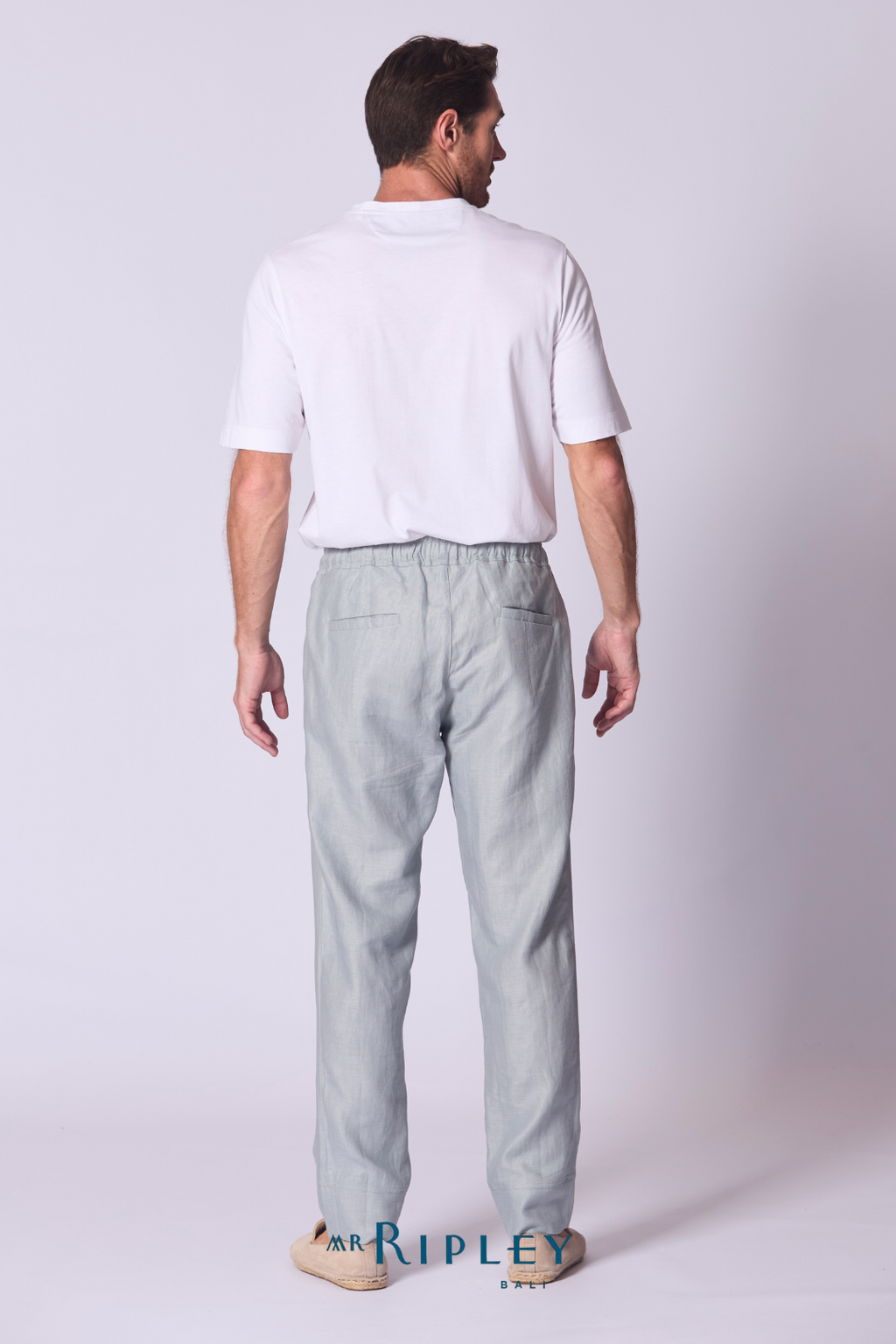 Relaxed Linen Lounge Pant in Dove Grey