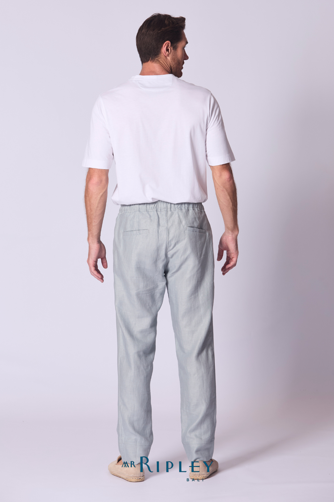 Relaxed Linen Lounge Pant in Dove Grey