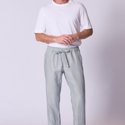 Relaxed Linen Lounge Pant in Dove Grey