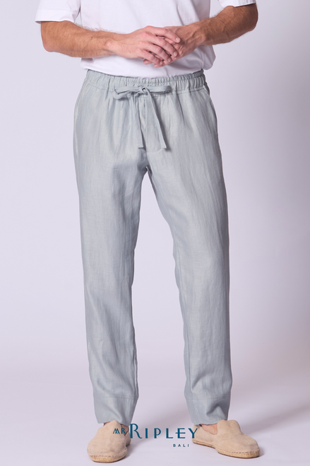 Relaxed Linen Lounge Pant in Dove Grey