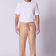 Relaxed Linen Lounge Pant in Straw