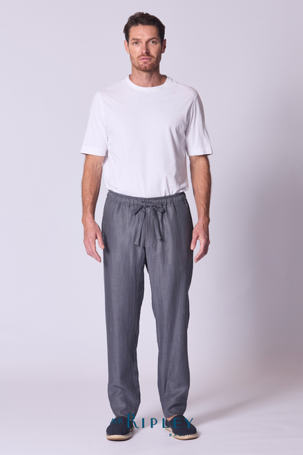 Pantalón Holgado de Lino para Descansar en color Amatista