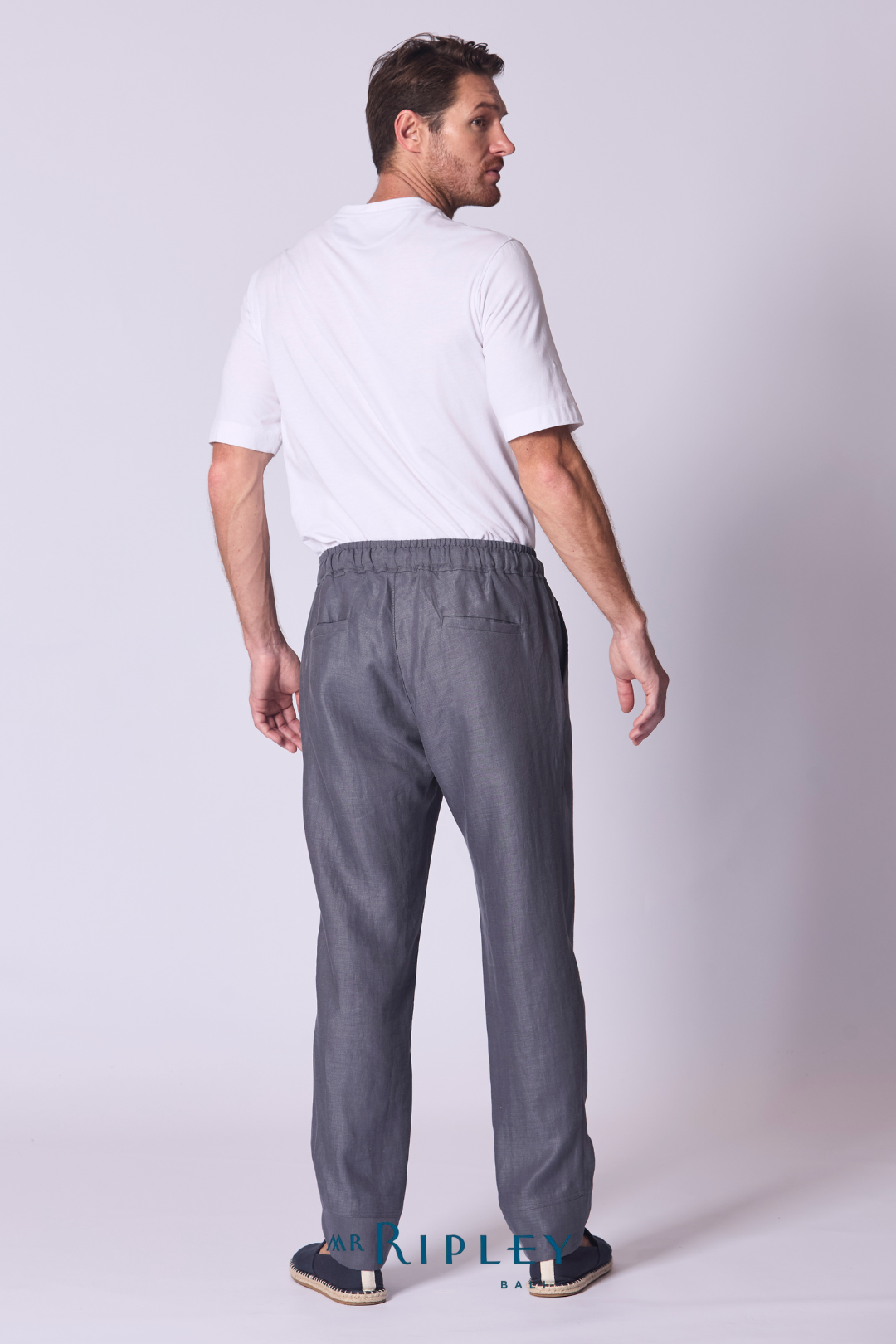Relaxed Linen Lounge Pant in  Amethyst