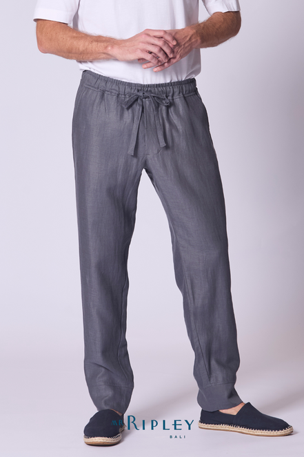 Relaxed Linen Lounge Pant in  Amethyst