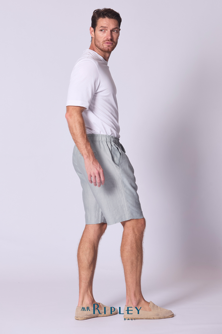 Relaxed Linen Short in Dove Grey