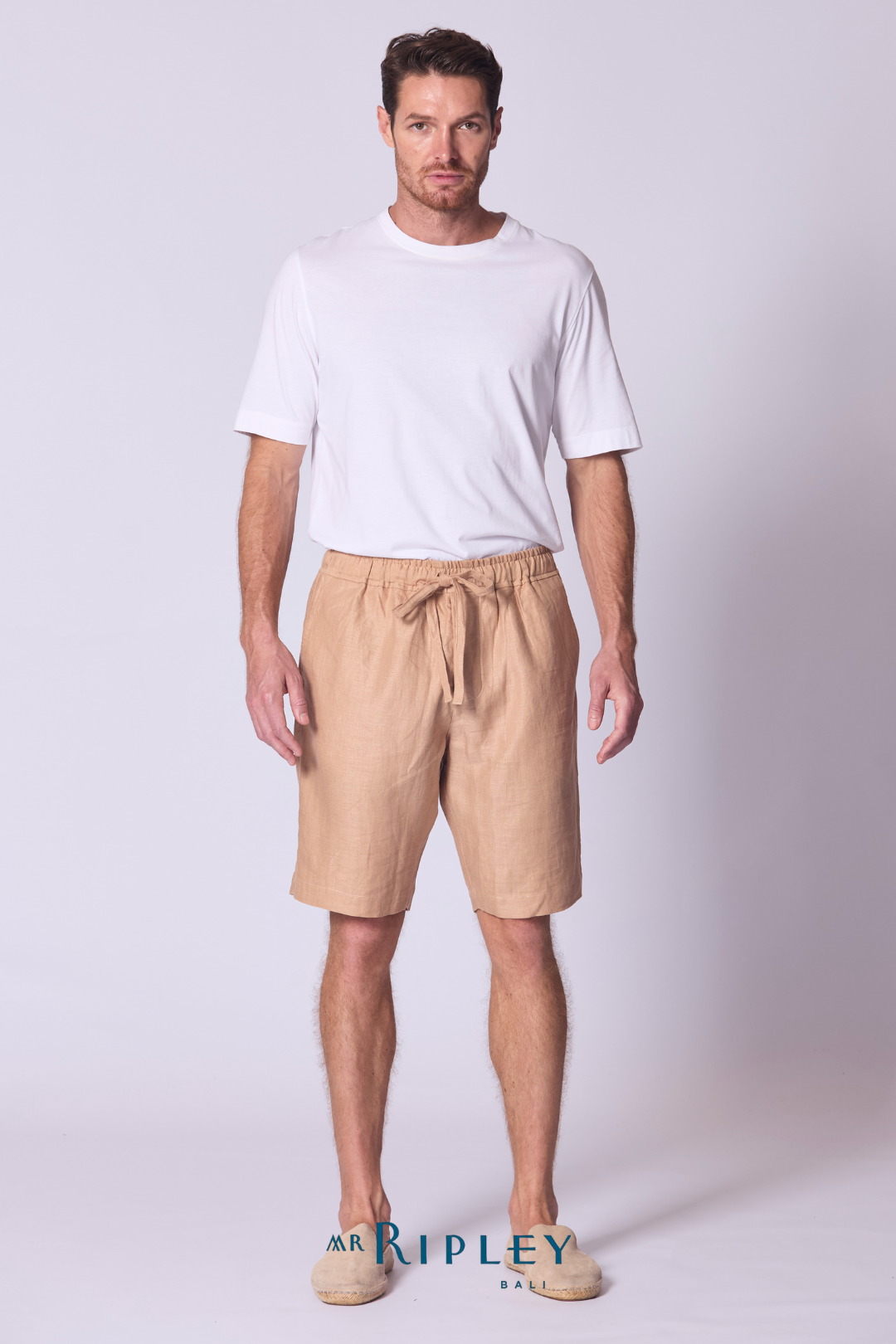 Relaxed Linen Short in Straw
