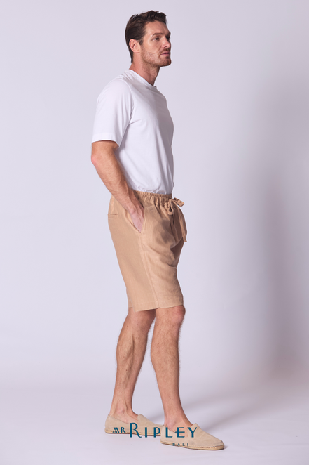 Relaxed Linen Short in Straw